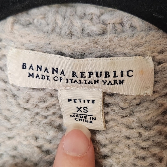 Banana Republic Italian yarn alpaca wool zip up collar vest soft beautiful - Picture 3 of 5
